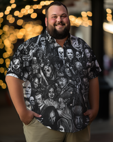 Chemise à manches courtes grande taille pour hommes avec personnages de films d'horreur classiques